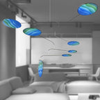 Ocean Blue Lumen Modern Indoor Mobile, Horizontal Style, 22" x 42", American Made