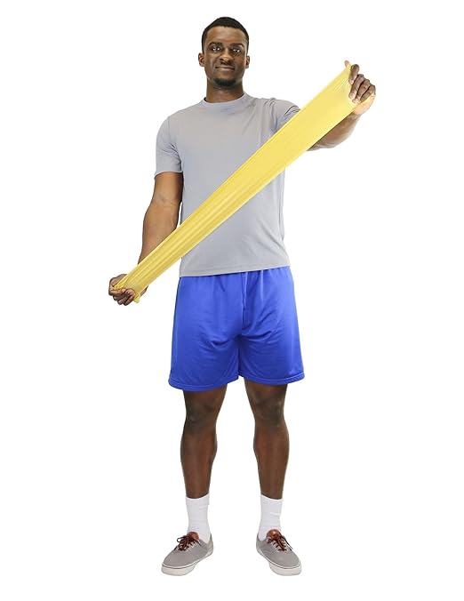 CanDo Singles Low Powder Exercise Band, 4-foot singles, Tan: XX-Light