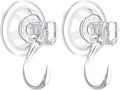 2 pack Suction Cup Wreath Hanger ，Large Clear Vacuum Heavy-Duty Reusable Wreath Hooks，use for Windows Tiles Glass Smooth Doors Mirrors to Hang Bags Coats Umbrellas kitchenware and Christmas Wreaths