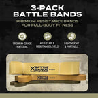 Battle Bunker Premium Resistance Bands - Natural Exercise Bands for Strength Training, Pull-Ups & Recovery - Fitness Band for Home, Gym & Mobility Workouts- Crush Your Goals Anytime- 3-Pack- 10-125lbs