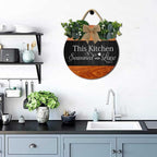 Farmhouse Kitchen Wall Decor,This Kitchen Is Seasoned With Love Rustic Round Wooden Sign,For Home, Office, Store Or Restaurant