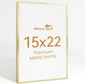 15x22 Aluminum Metal Picture Frame,Tempered Glass Gold Photo Frame 15x22 for Family Photo,Posters,Art,Document to Wall Mount Horizontally or Vertically
