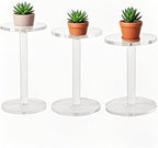 3 Pack 4 " Dia Acrylic Display Riser Jewelry Watches Round Pedestal Flower- Stand Small Figure Holder for Kitchen, Dining Room, Living Room Furniture