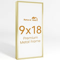 9x18 Aluminum Metal Picture Frame,Tempered Glass Gold Photo Frame 9x18 for Family Photo,Posters,Art,Document to Wall Mount Horizontally or Vertically