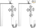 2 Pack Christmas Headstone Wreath Hanger - Adjustable 6-11 Inch - Metal Gravestone Flowers Holder - Cemetery Tombstone Wreath Hook for Christmas Grave Memorial Day