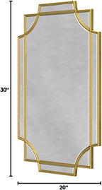 Kelly Miller 20"x30" Small Gold Bathroom Mirror for Wall Mount, Beveled Vanity Mirror for Master Bath Half Bath