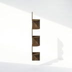 Furinno Rossi 5-Tier Floating Corner Shelf for Wall, Corner Zigzag Shelf Wall Mounted, Radial Wall Mount Shelves, for Home Office, Living Room, Bedroom, Bathroom, Columbia Walnut