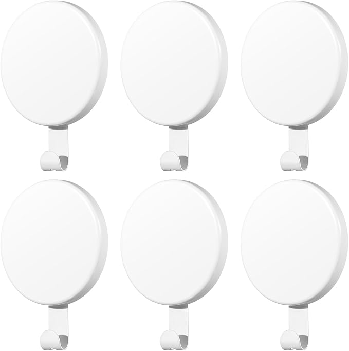 Jetec 6 Pcs Magnet Hooks Magnetic Wreath Hanger Wreath Holder for Fridge Refrigerator Metal Door Glass Door Surfaces Keys Kitchen Home Christmas Party Hanging Supplies Decoration(White,2.7 Inch)