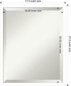 Amanti Art White Wall Mirror 21x17 Svelte White Rectangle Bathroom Mirror for Wall Decor Living Room, Small Modern Wood Frame, Hangs Horizonally and Vertically, Bathroom Decor, Beveled Edge