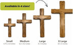 Olive Wood Wall Cross from Bethlehem, Wall Hanging Wooden Crosses for Wall , Confirmation Cross Gift , Baptism Gifts , Holy Wall cross, Religious décor Cross (One Small Cross 4.75" x 3.4")