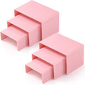 Chuangdi 2 Sets Acrylic Display Risers, Product Stand, Jewelry Display Riser Shelf Showcase Fixtures for Dessert Cupcake Candy Figure Treat Action Showcase(Pink,Small Set)