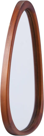 22.5" x 17.5" Irregular Wall Mirror, Wood Frame Asymmetrical Decorative Wall Wooden Mirror for Living Room Bedroom Entryway Bathroom Hallway Home Decor