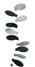 Turning Leaves White/Black Hanging Mobile - 32 Inches - High Quality - Handmade in Denmark by Flensted