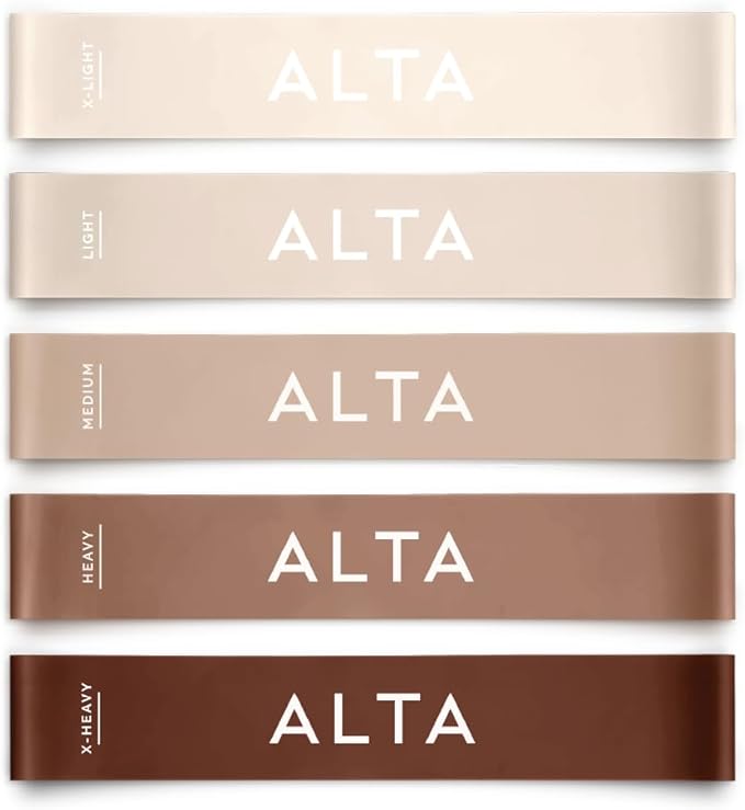 ALTA Mini Loop Bands for Exercise - Premium Durable Latex - Small Resistance Bands for Women, Booty Bands for Working Out, Leg Stretch Loops for Physical Therapy, Pilates Exercise Mini Bands Set