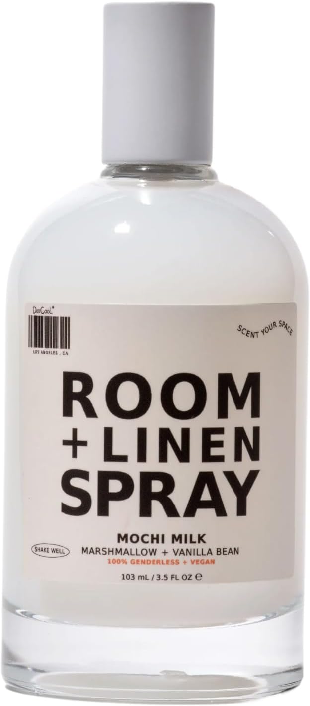 DedCool Room + Linen Spray in Mochi Milk | Natural Fabric & Linen Spray | Non-Toxic, Essential Oil Infused | Freshens Home, Bedding, Couch, Closet & Bathroom | 3 fl oz