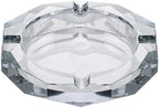 Crystal Glass Ashtray, Octagon Ash tray Cigar Cigarettes Ashtray Holder Office Home Desktop Tabletop Decoration,Crystal Clear