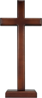 ARCHOBAN 12.8" Wooden Cross – Standing or Hanging Christian Cross, Solid Wood Wall Cross for Home or Prayer Room