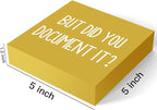 But Did You Document It Office Decor Wooden Box Sign Decorative Funny Office Wood Box Sign Home Rustic Farmhouse Square Desk Decor Sign for Shelf Office Desk Accessories 5 x 5 Inches（Yellow）