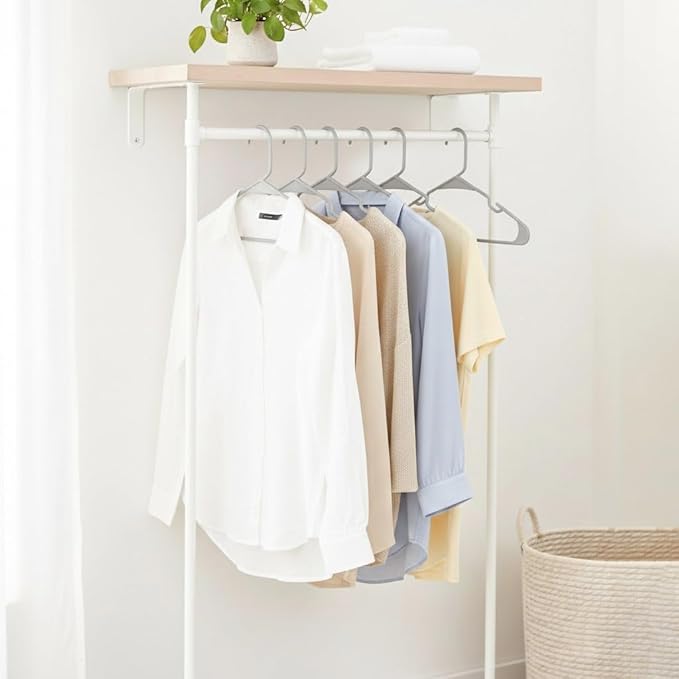 Utopia Home Plastic Hangers 20 Pack - Perfect Space Saving Clothes Hanger - Durable and Strong - Perfect Closet Organizers with Shoulder Grooves (Grey)