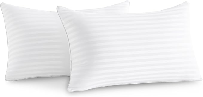 Oubonun 14 x 22 Throw Pillow Inserts, Firm and Fluffy Decorative Pillows for Couch Bed Sofa with Soft Cotton Cover White Cushion with Down Alternative Pack of 2