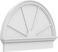 34"W x 23-3/4"H x 2-3/4"P Half Round 4 Spoke Architectural Grade PVC Combination Pediment