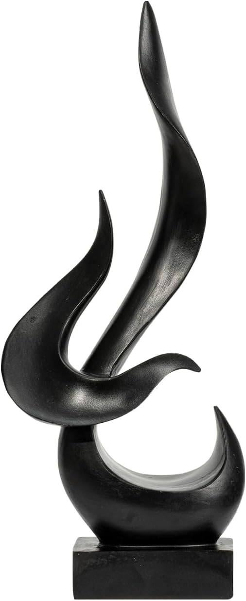 Gold Fire Flame Sculpture, Modern Abstract Resin Statue, Art Statue Home Decor for Living Room TV Stand Coffee Table Shelf Accents Decor.（Small）