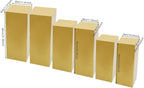 6Pcs Square Display Pedestal Stands Set for Party, Metal Display Stand Plinth Pillars, Cake Stands Pillars for Wedding Birthday Art Decor Risers, 11.8*31.5" (L), 11.02*25.6" (M), 10.24*23.6" (S)