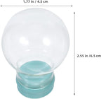 2pcs Glass Snow Globes: Clear Fillable Snow Water Globe Rubber Base Candy Bottle Jar for DIY Craft Home Christmas Winter Decoration 45mm