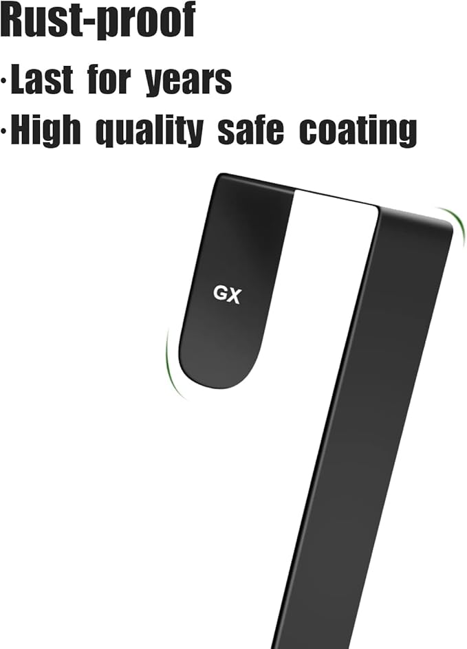 GameXcel 12" + 15" Wreath Hanger for Front Door - Large Wreath Metal Hook for Christmas Wreath Over The Door Hangers - 2 Pcs Black