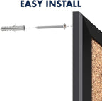 Quartet Cork Bulletin Board 36"W x 24"H Pin Board, Black Aluminum Frame (2303B)