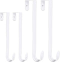 GameXcel 4 Pcs 12"+15" Wreath Hanger for Front Door - Large Wreath Metal Hook for Christmas Wreath Over The Door Hanger 2 x 12 and 2 x 15 - White