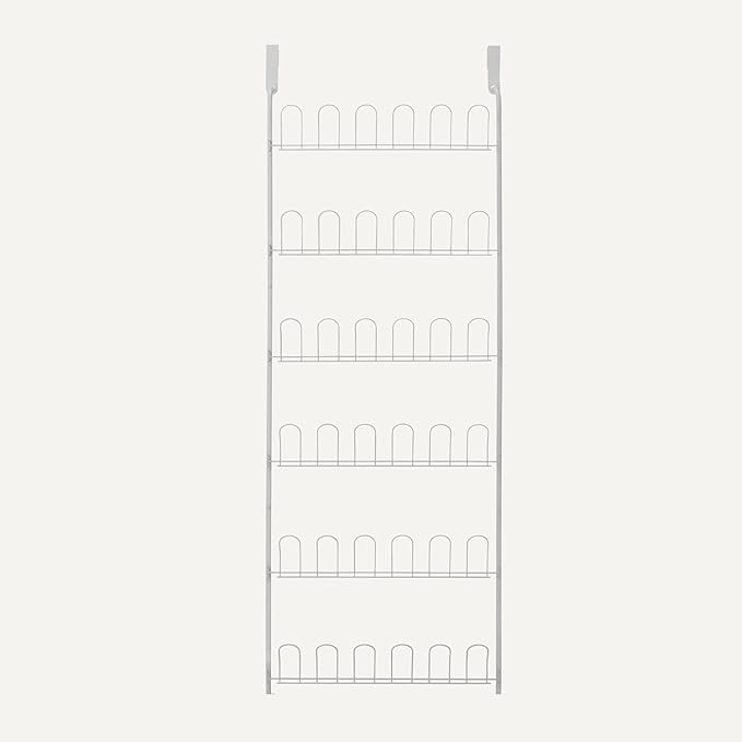 Amazon Basics Over the Door Metal Shoe Rack, 18 Pair Capacity, White