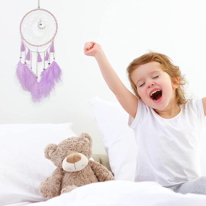 Dream Catchers Purple Dream Catcher Wall Decor for Bedroom Kids Girls Boys Birthday Gift Handmade Feather Hanging Ornaments