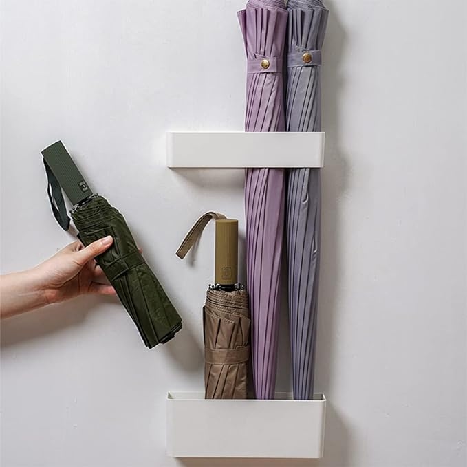2pcs Umbrella Stand Holder Umbrella Stand No Punching Required Durable Japanese Style Adjustable Wall Mounted Umbrellas Storage Rack for Home Indoors