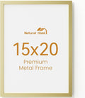 15x20 Aluminum Metal Picture Frame,Tempered Glass Gold Photo Frame 15x20 for Family Photo,Posters,Art,Document to Wall Mount Horizontally or Vertically