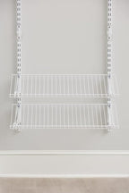 Rubbermaid Customizable Wall Mount Shoe Shelf, White, for Home/House/Closet/Laundry/Linen Organization
