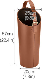 Indoor Entryway leather Umbrella bucket，Large Capacity Umbrella Storage stand，tall umbrella holder,For Hotel,Offices,home,Commercial(Beige+brown)