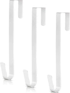 Zhehao 3 Pieces Christmas Decor Metal Wreath Hangers Over The Door Light Handy Wreath Hanger Hanging Hook (12 Inch, White)