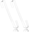 2 PCS Wreath Hangers for Front Door, 15" Wreath Hanger, Indoor or Outdoor Over The Door Wreath Hook Hanger for Easter Spring Halloween Xmas Wreath Decorations, Steel Material, 20lb Load Bearing（White）