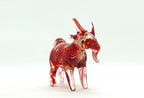 Goat Tiny Figurines Animals Hand Blown Color Glass Art Collectible Gift Home Décor (Red)