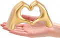 Small Heart Hands Sculpture-Gold Shelf Decor for Living Room, Love Finger Statue Modern Aesthetic Unique Accent Decor Bedroom Knick Knacks -Gifts for Wedding Christmas Birthday(Gold)