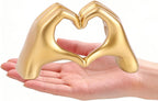 Small Heart Hands Sculpture-Gold Shelf Decor for Living Room, Love Finger Statue Modern Aesthetic Unique Accent Decor Bedroom Knick Knacks -Gifts for Wedding Christmas Birthday(Gold)