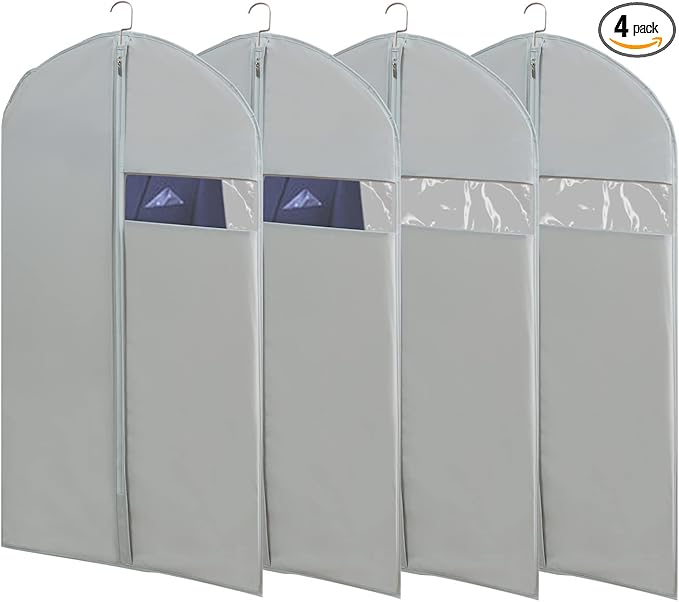 Suit Bags for Closet Storage, 43" Garment Bags for Hanging Clothes(Set of 4, 23.3'' X 43'')