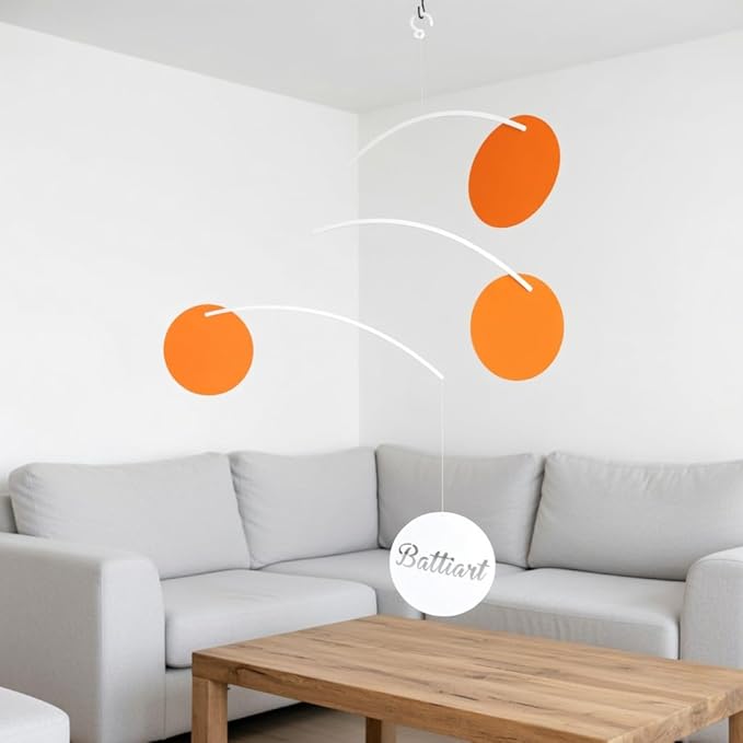 Solar Trio Hanging Mobile – Modern Kinetic Art, Minimalist Ceiling Decor
