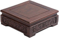 GOLDY&WENDY Vintage Indoor Home Decor Display Stand Square Solid Wood Black Catalpa Vase Plant Teapot Pedestal Base