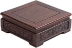 GOLDY&WENDY Vintage Indoor Home Decor Display Stand Square Solid Wood Black Catalpa Vase Plant Teapot Pedestal Base