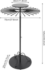 Scarf Display Stand 30-Arm Scarf Holder Organizer Freestanding Scarf Hanger 360° Rotating Rack for Home and Clothing Store (Black, 30 Rods)