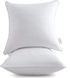 Oubonun 28 x 28 Euro Pillow Inserts with 100% Cotton Cover - Square Interior Sofa Decorative Throw Pillow Insert Set of 2 - White Couch Pillow