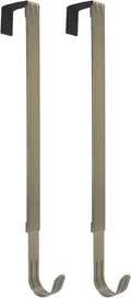 Haute Decor Adapt Adjustable Length Wreath Hanger 2-Pack (Antique Brass) - Two Front or Back Door Decor Holders, Extends from 16.5" to 25", Over Door Hanger with Pads on The Back, Holds up to 10 lbs.