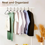 HOUSE DAY Black Plastic Hangers 50 Pack, Plastic Clothes Hangers with Built-in Hooks, Durable and Strong Plastic Coat Hangers for Closet, Space Saving Clothing Hanger for Shirts, Coats, Skirt, Dress